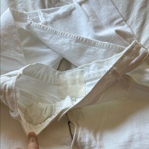 Mother utility wide leg White Jeans